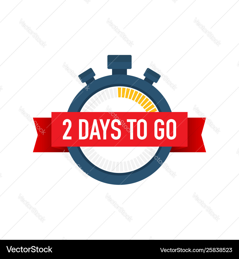 Two Days To Go Countdown Icon vector image