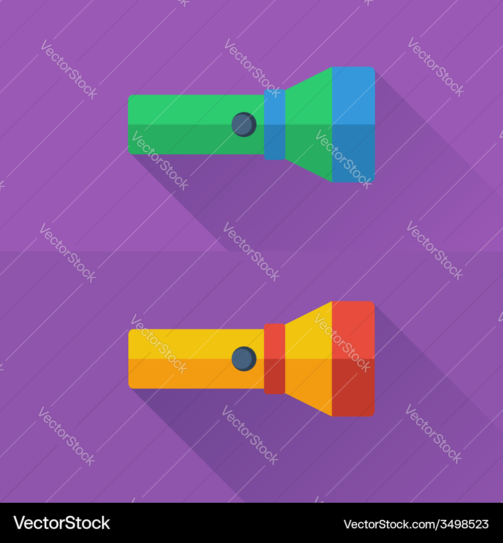 Yellow and green flashlights in flat style Vector Image
