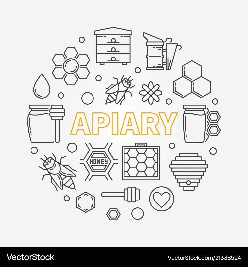 Apiary circular in outline Apiary circular in outline vector image