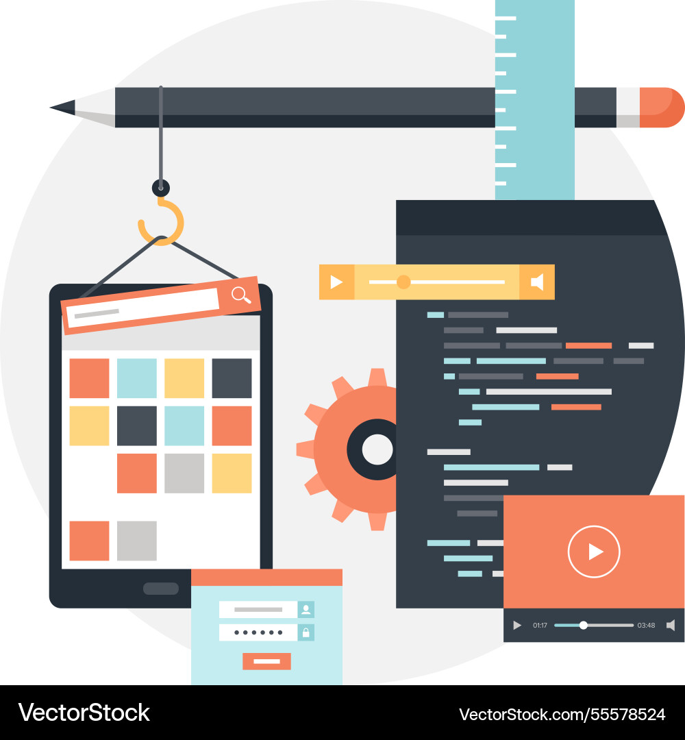 Application development flat web icon concept Application development flat web icon concept vector image