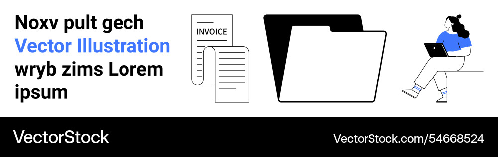 Digital workspace elements invoice file folder Digital workspace elements invoice file folder vector image