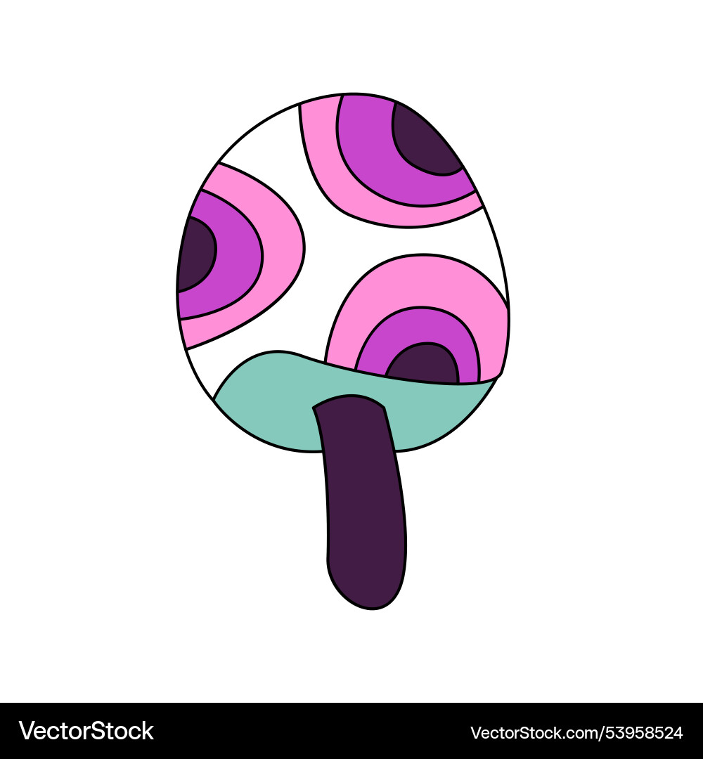 Groovy psychedelic hippie mushroom with pattern Vector Image