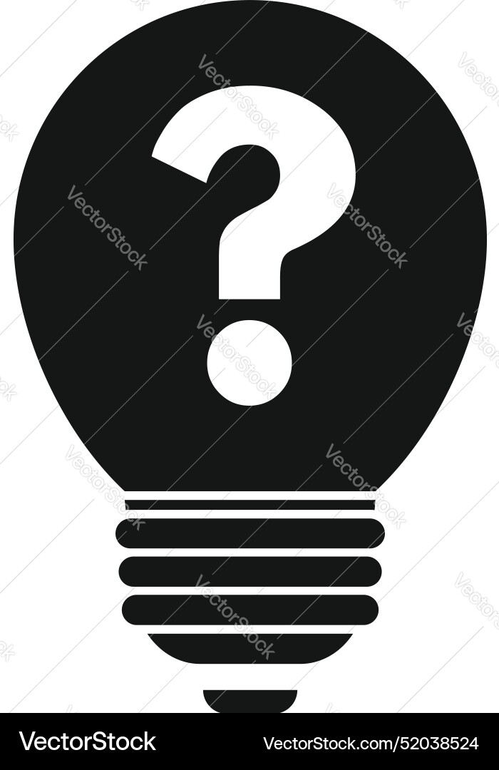 Light bulb with question mark symbolizing solving Light bulb with question mark symbolizing solving vector image