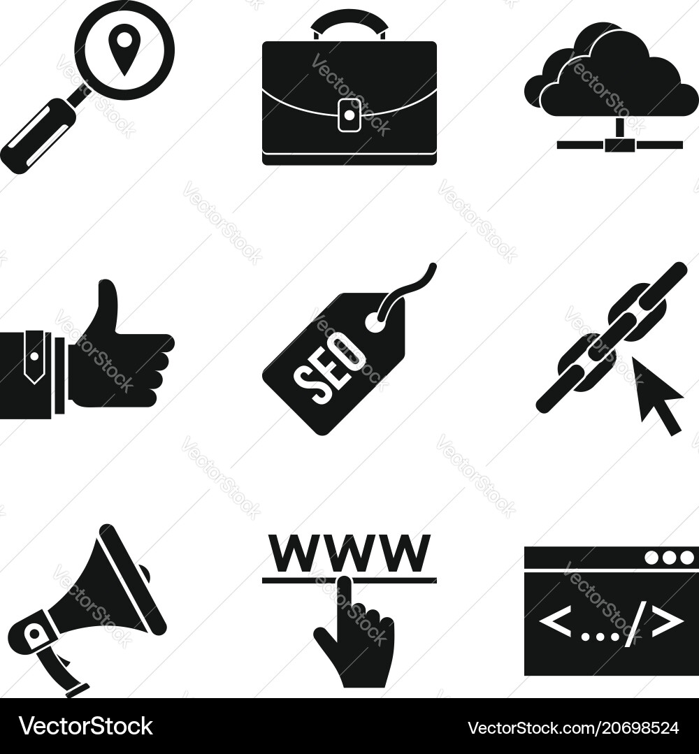 Mobile usage icons set simple style Vector Image