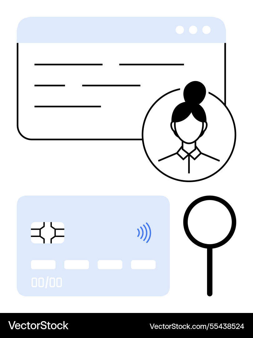 Online identity verification with profile icon Online identity verification with profile icon vector image