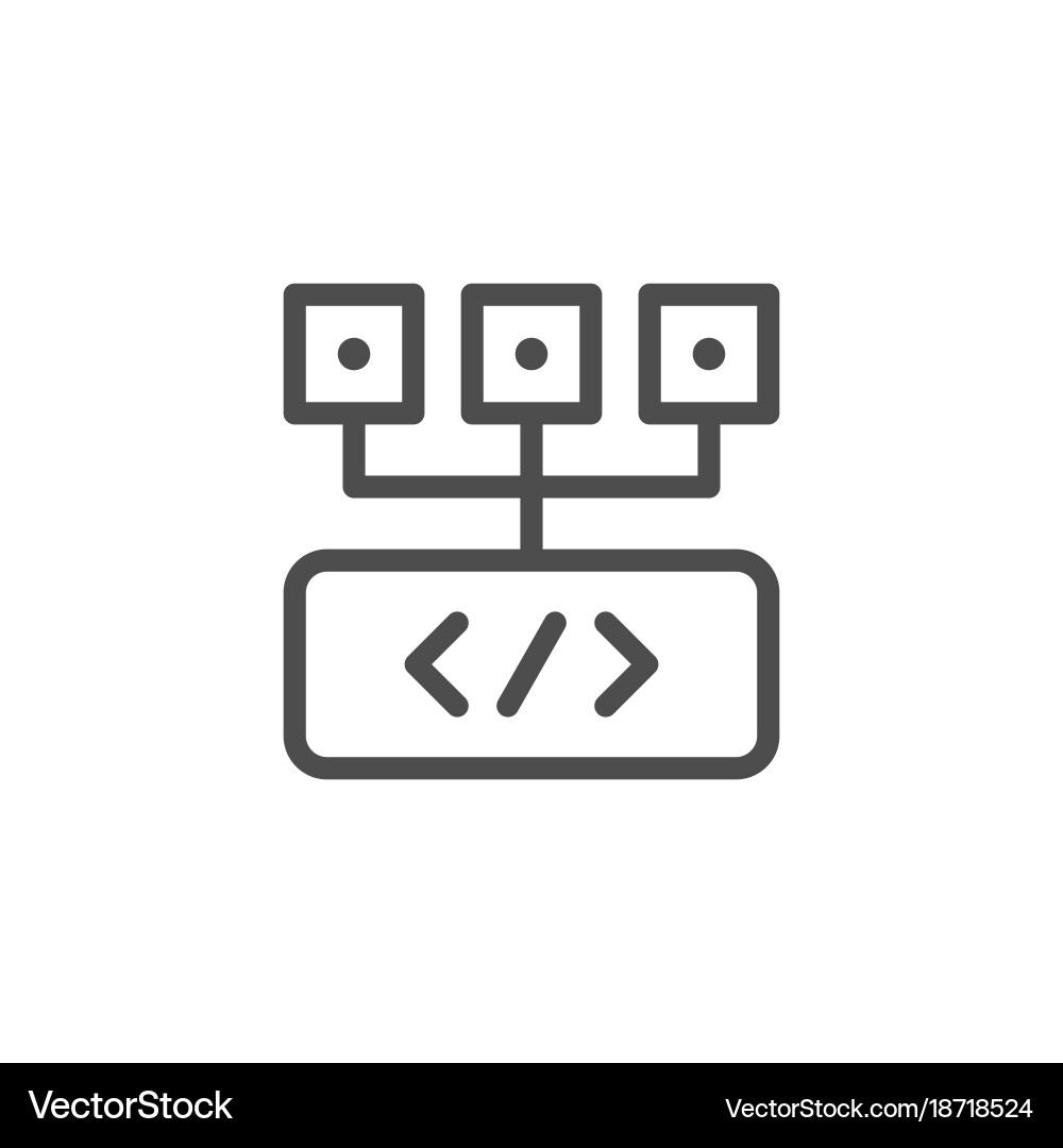 Programming line icon vector image