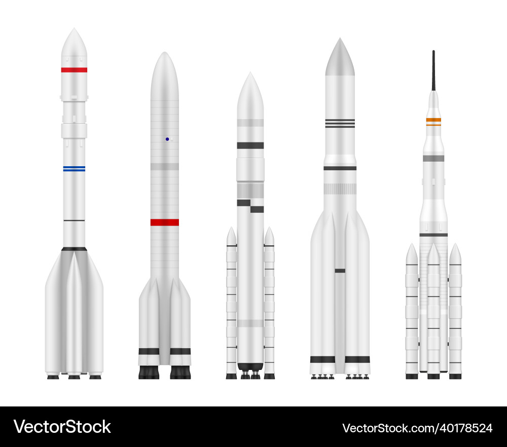 Realistic Rocket Set - Space Exploration vector image