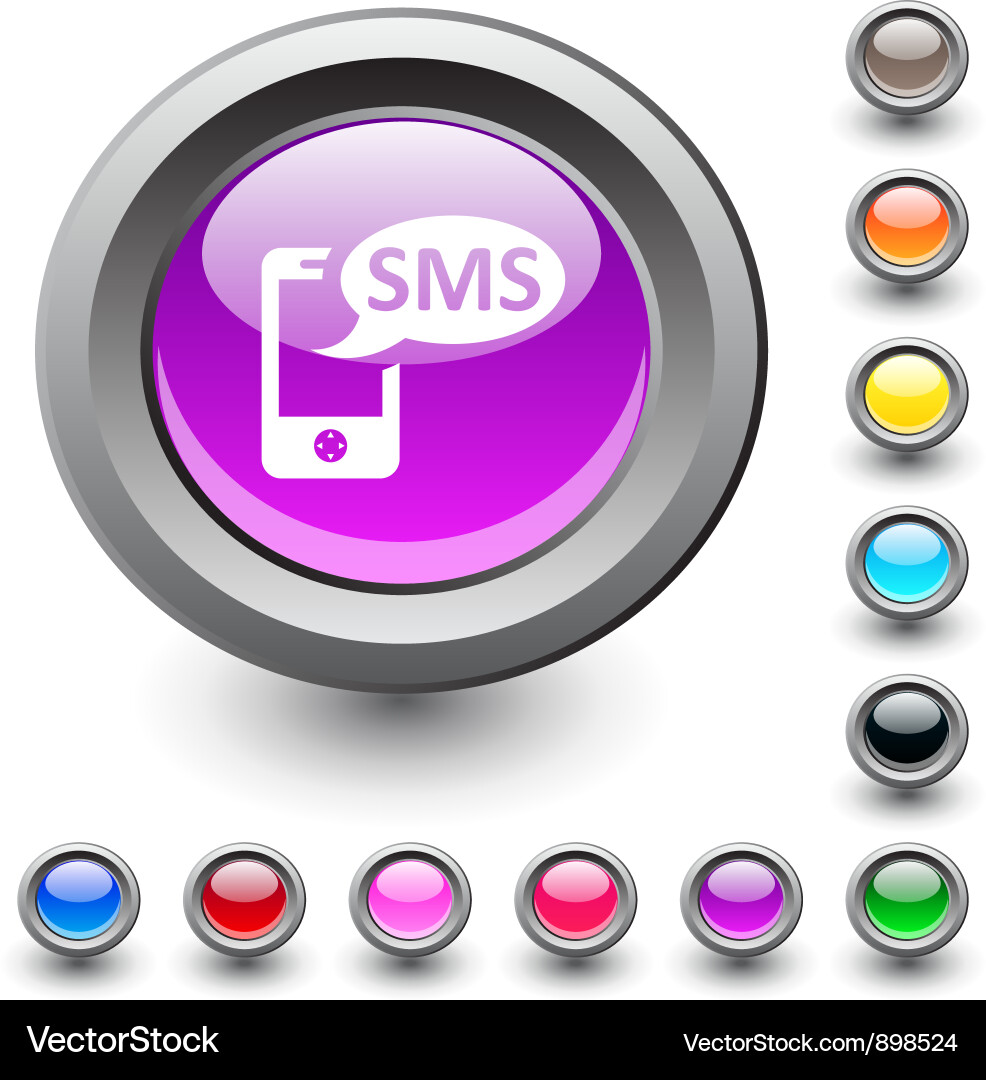 Sms round button Vector Image