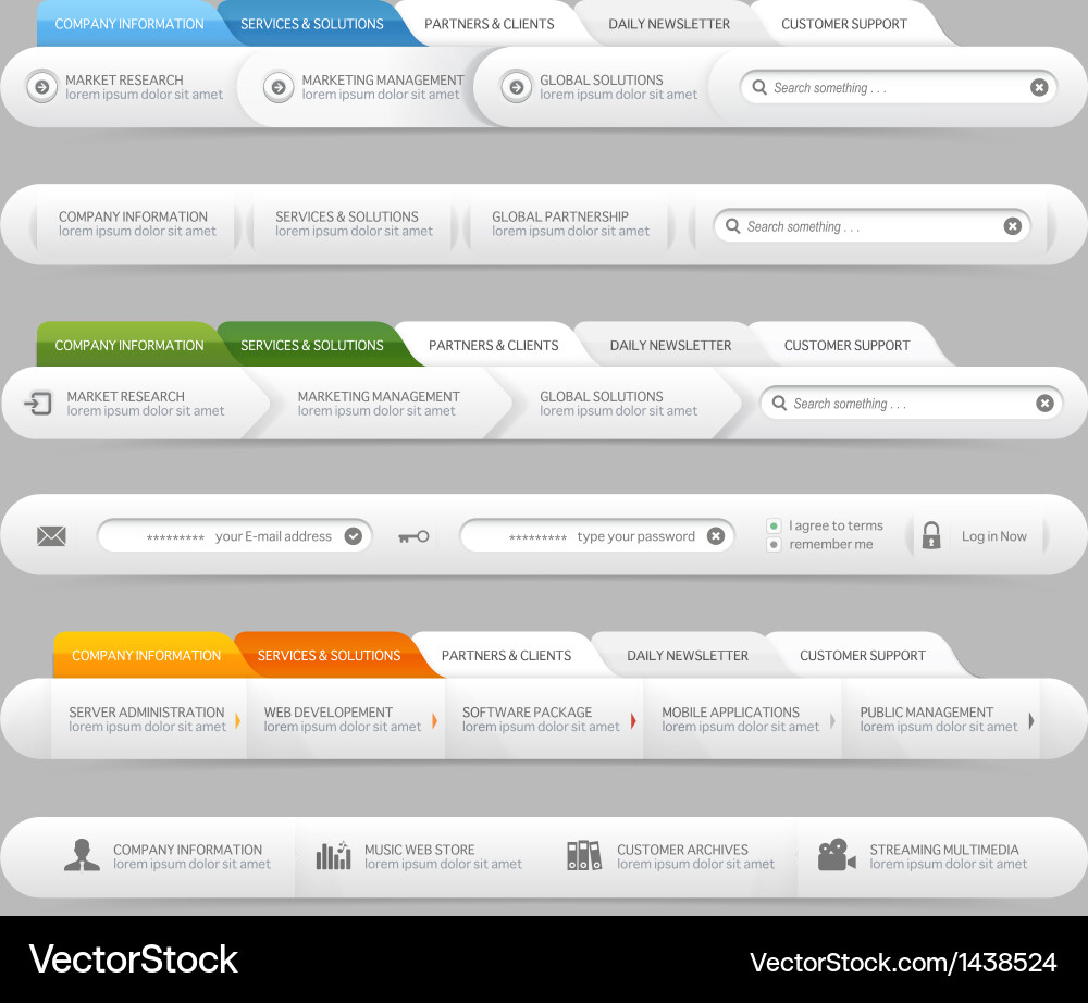 Website Menu Navigation Interface vector image