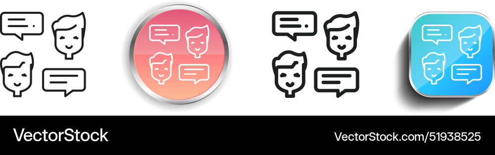 Boys icon thin linear regular and button style Vector Image