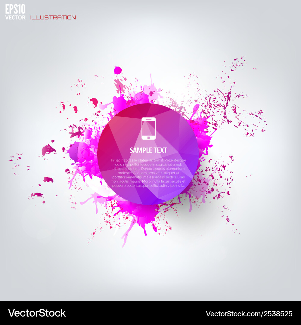 Colored abstract geometric background with splash vector image