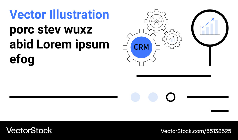 Crm concept with gears analytics chart Crm concept with gears analytics chart vector image
