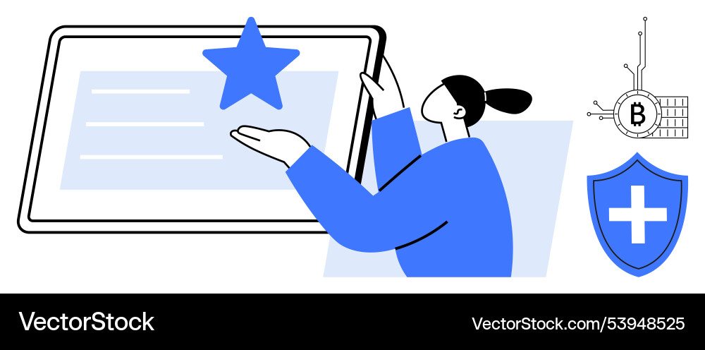 Digital learning and blockchain technology Vector Image