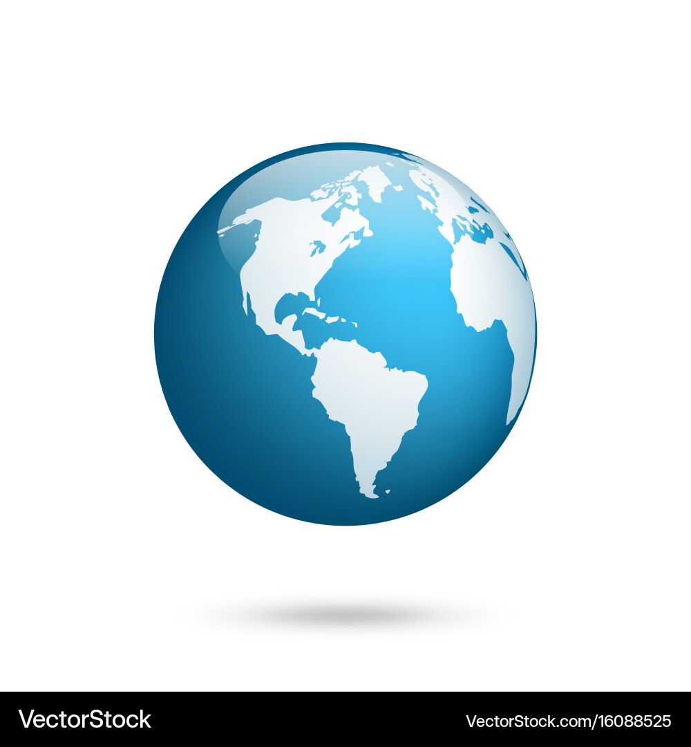 Earth Globe - World Map Vector Image
