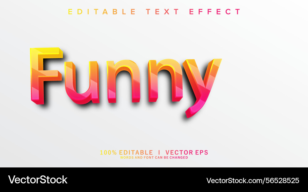 Funny 3d text effect with modern style design Funny 3d text effect with modern style design vector image