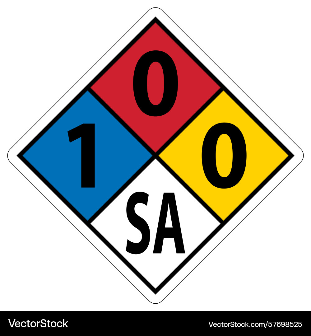 Hazardous material label with 100 sa code Hazardous material label with 100 sa code vector image