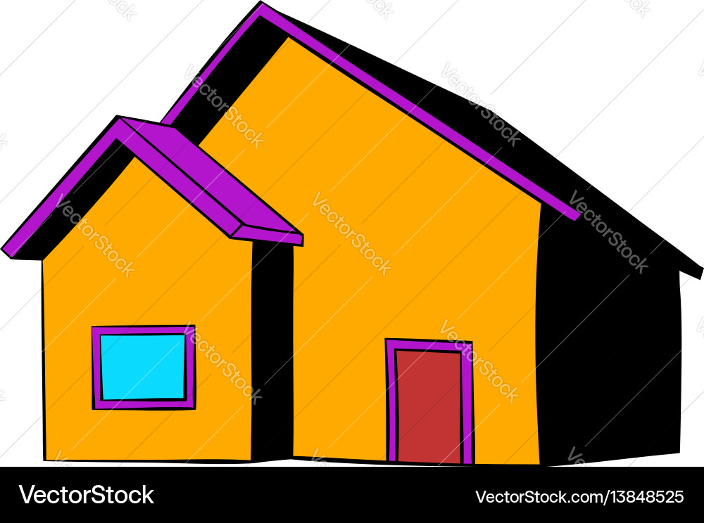 Small cottage icon cartoon Small cottage icon cartoon vector image