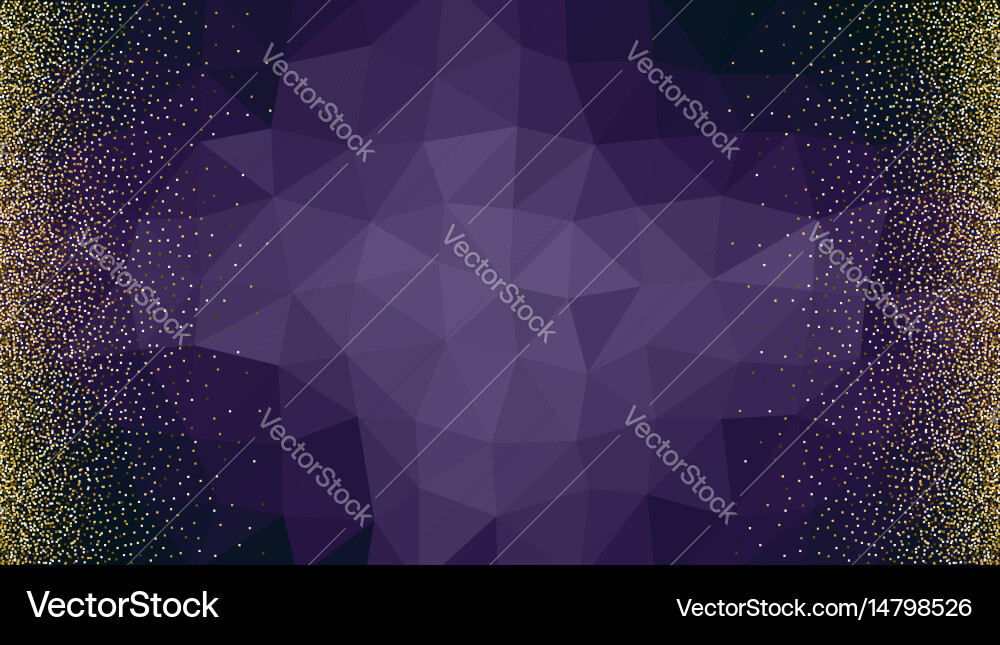 Backdrop from triangles with golden shiny Vector Image