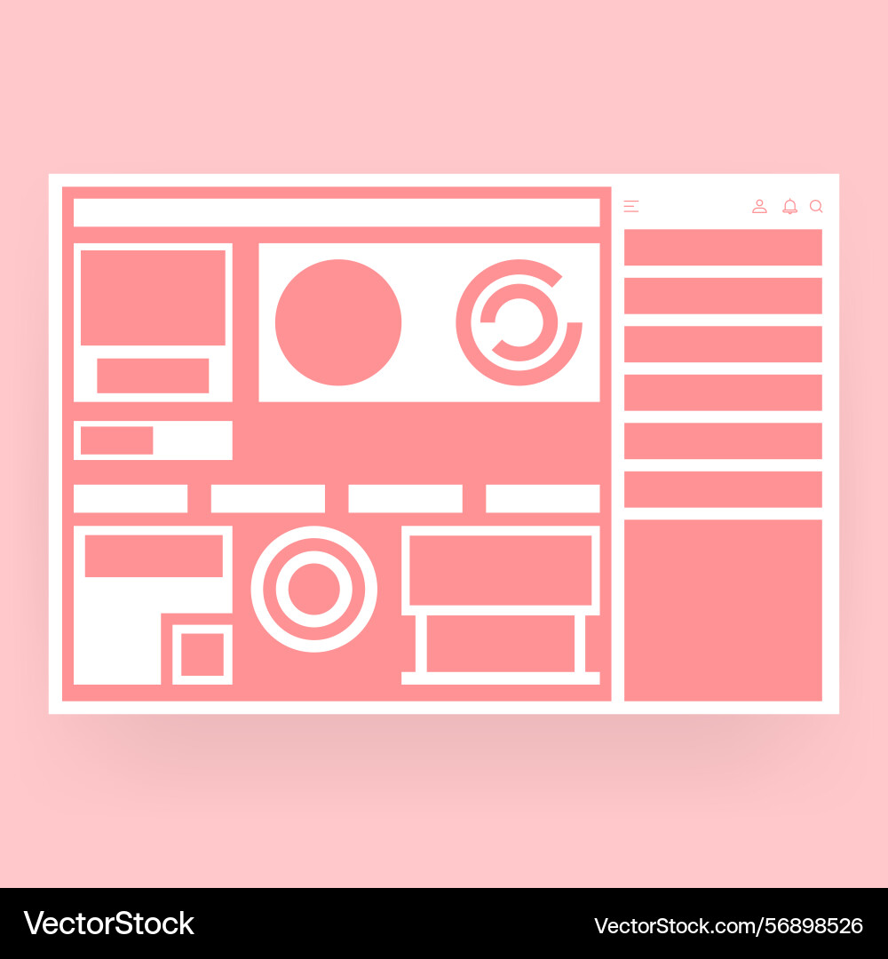 Modern ui dashboard wireframe template design vector image