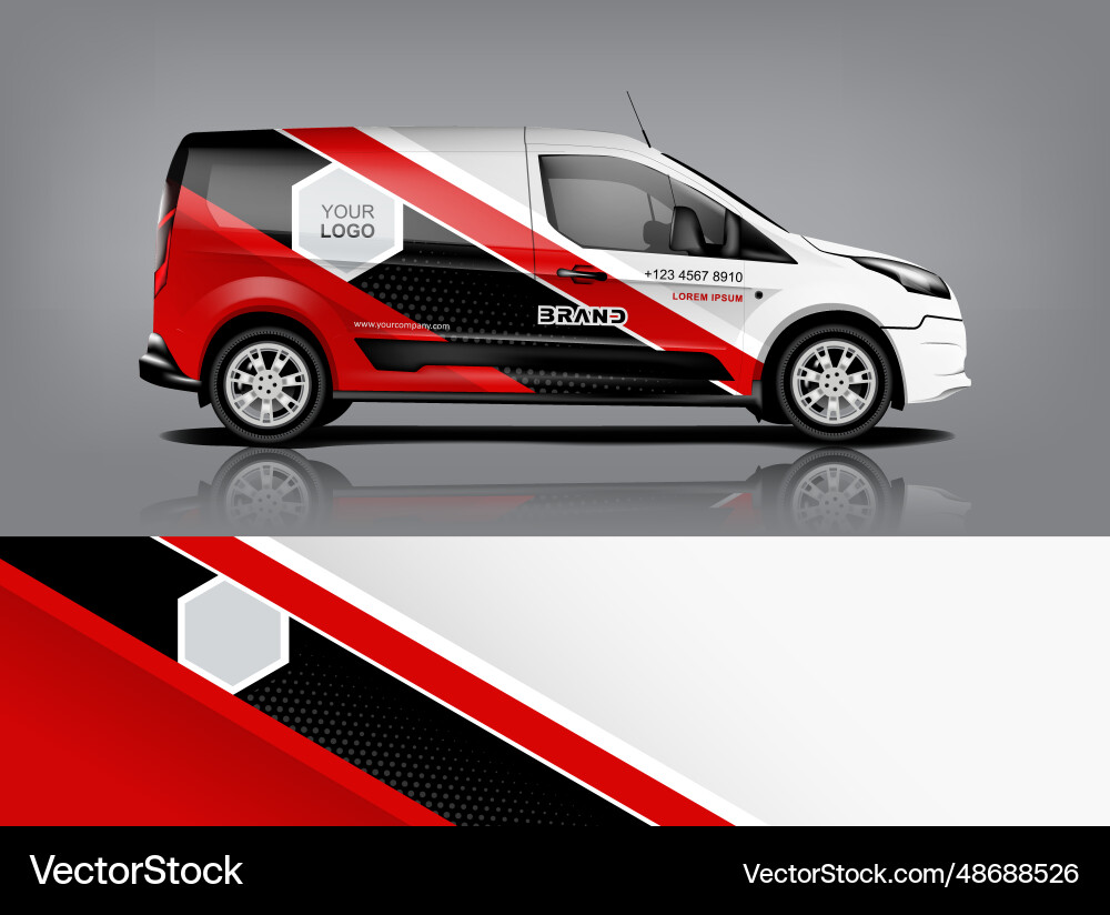 Modern Van Wrap Graphics vector image