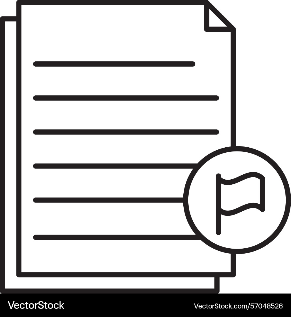 Note flag line icon design Vector Image