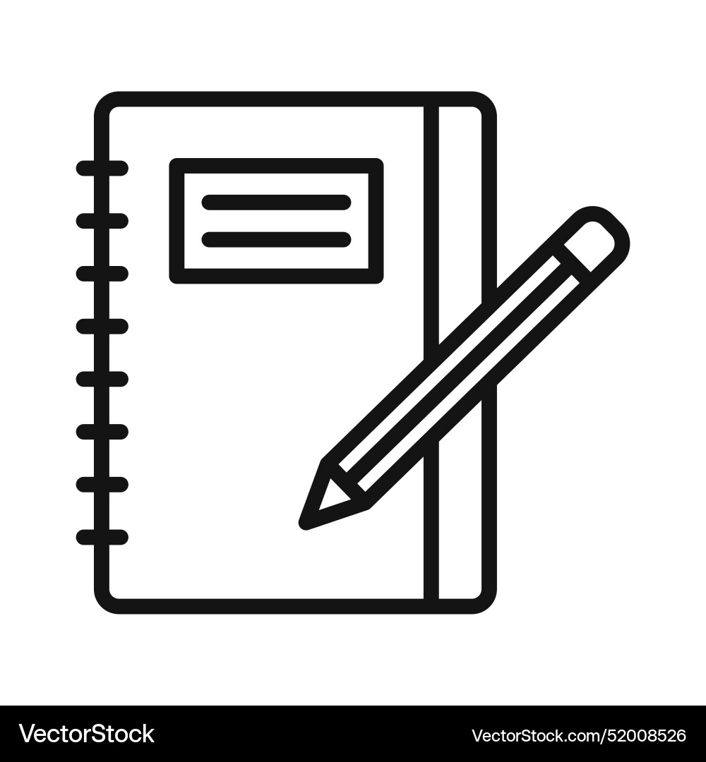 Open notebook icon ideal for journaling vector image