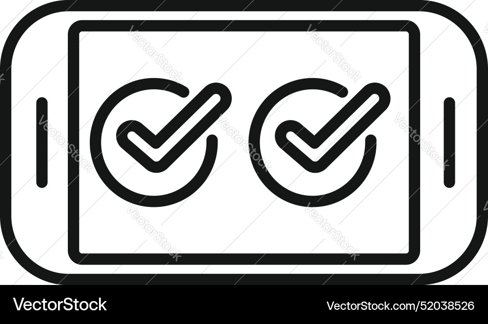 Smartphone showing two check marks for successful Smartphone showing two check marks for successful vector image