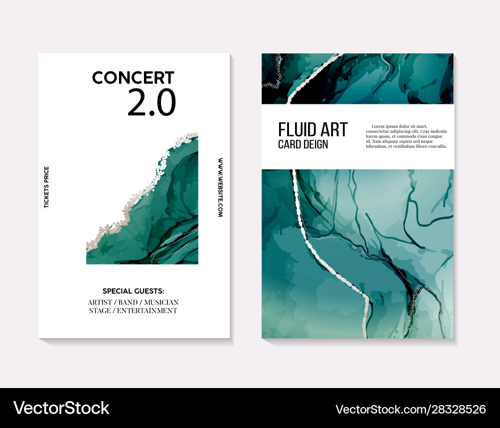 Watercolor blue and green color design banner set Watercolor blue and green color design banner set vector image
