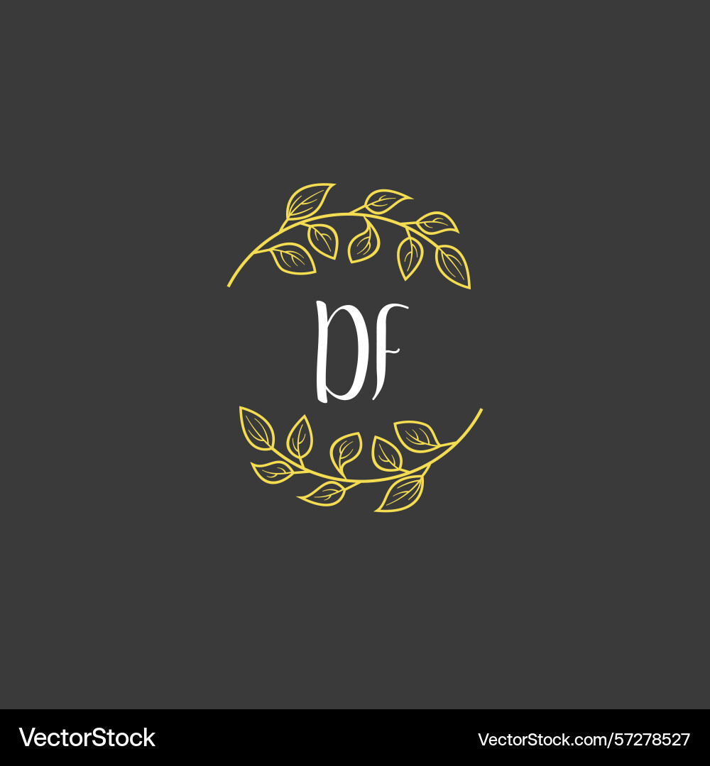 Botanical monogram logos with initial df Vector Image