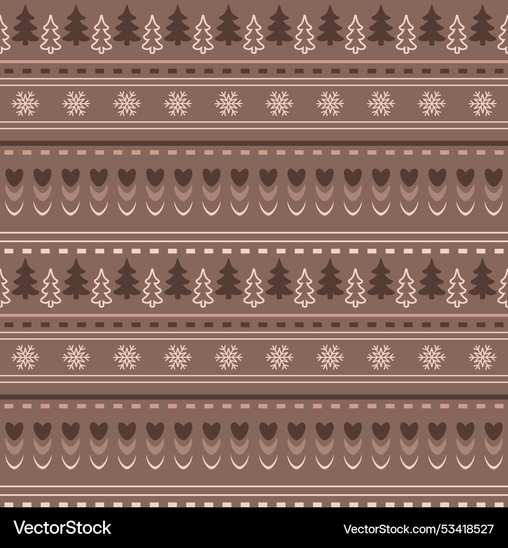 Cute winter seamless pattern with horizontal rows Vector Image