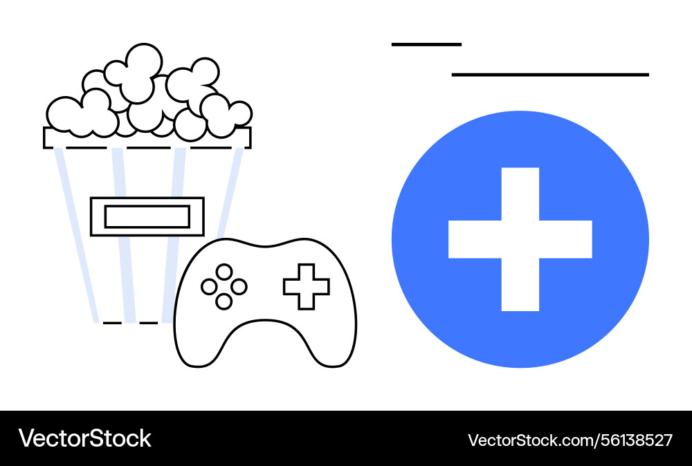 Entertainment elements popcorn game controller Vector Image