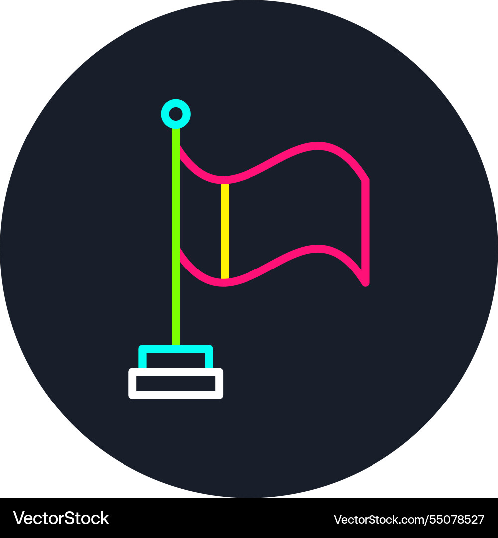 Flag line multi color icon Vector Image