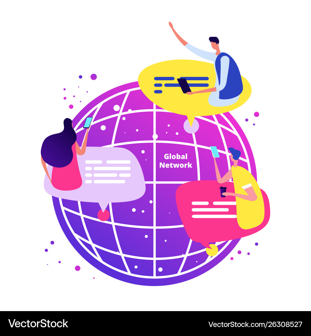 Global Network Communication vector image