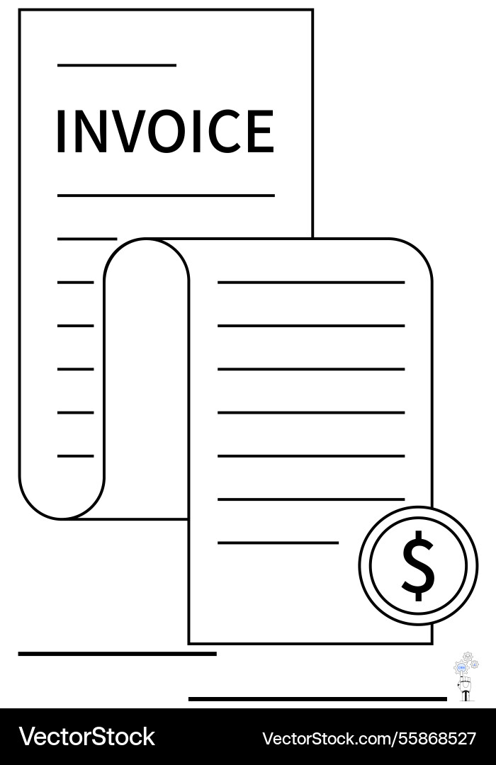 Invoice document with payment icon representing Invoice document with payment icon representing vector image