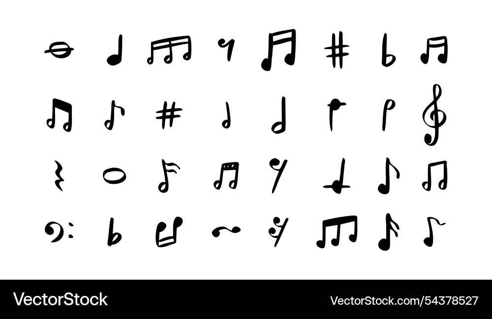Notes doodle set hand drawn with a black pen vector image