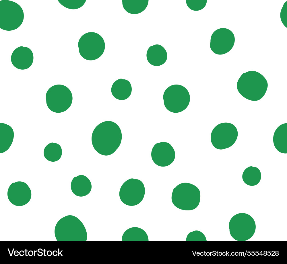 All over repeat pattern with green polka dot All over repeat pattern with green polka dot vector image