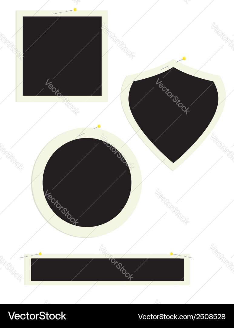 Assorted frames with pins Vector Image