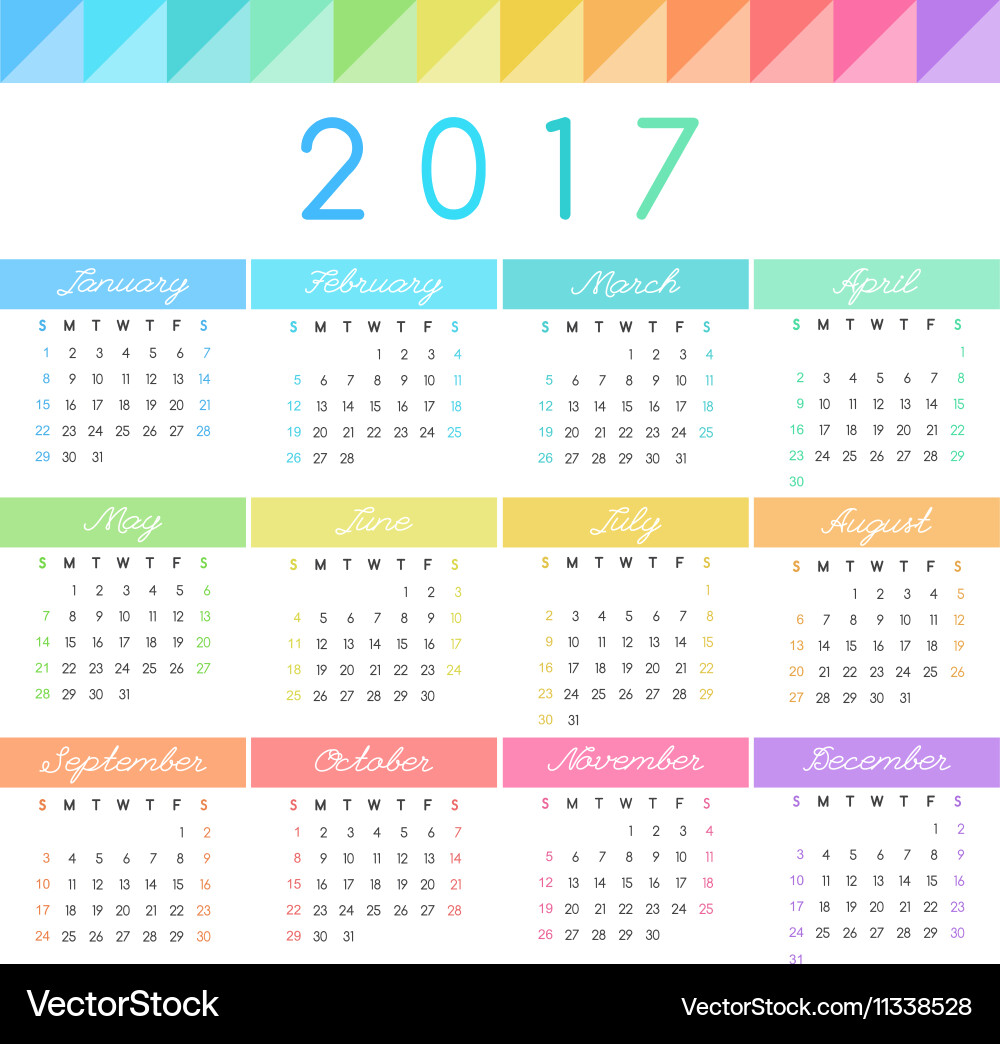 Calendar grid Royalty Free Vector Image - VectorStock