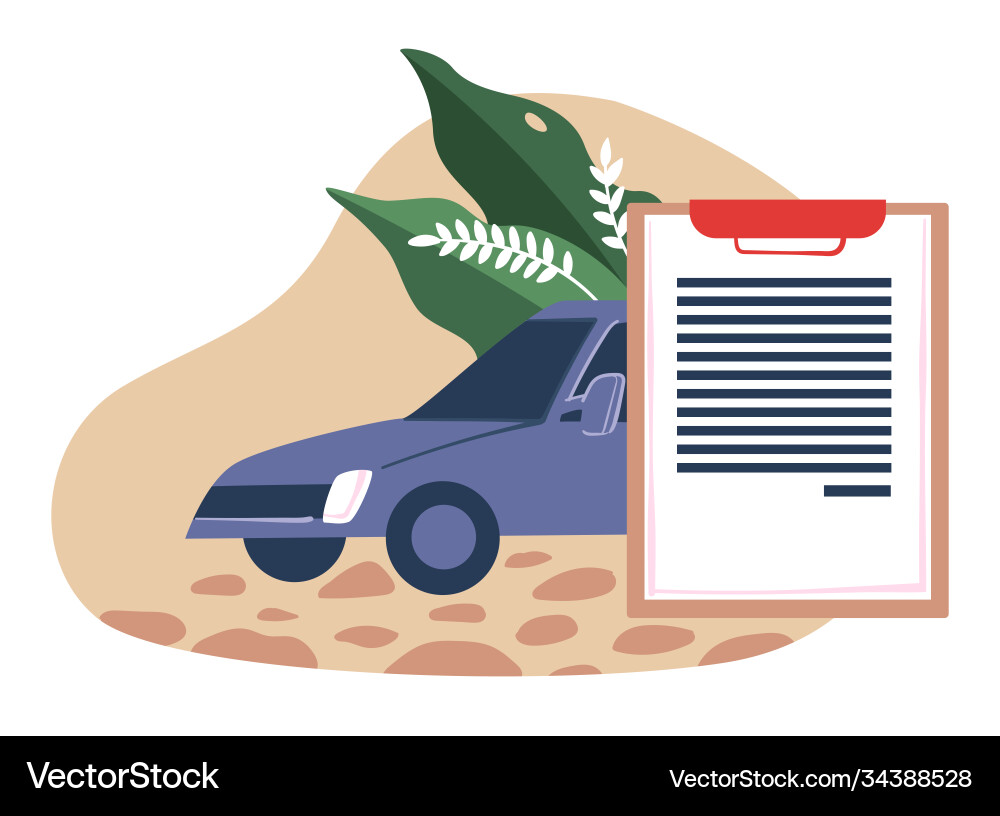 Car insurance automobile and document agreement Car insurance automobile and document agreement vector image