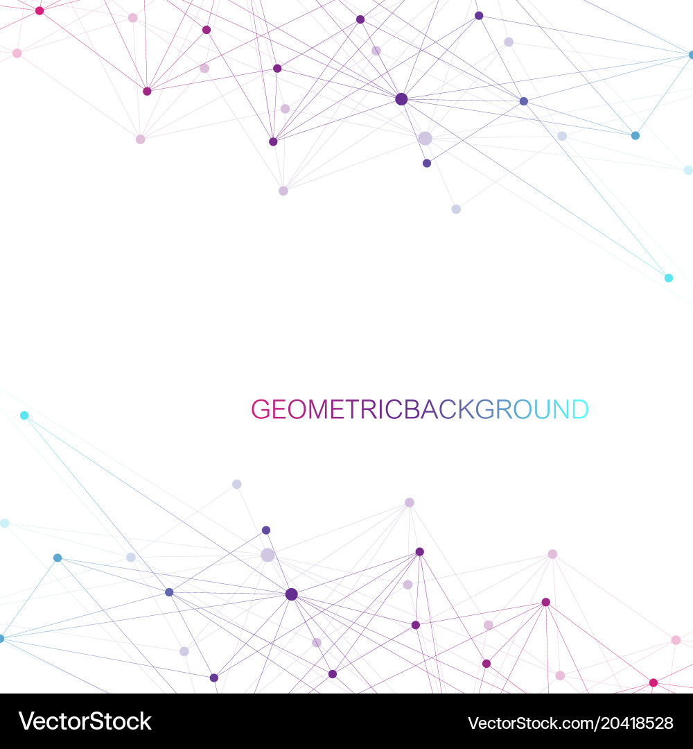 Geometric abstract with connected line vector image