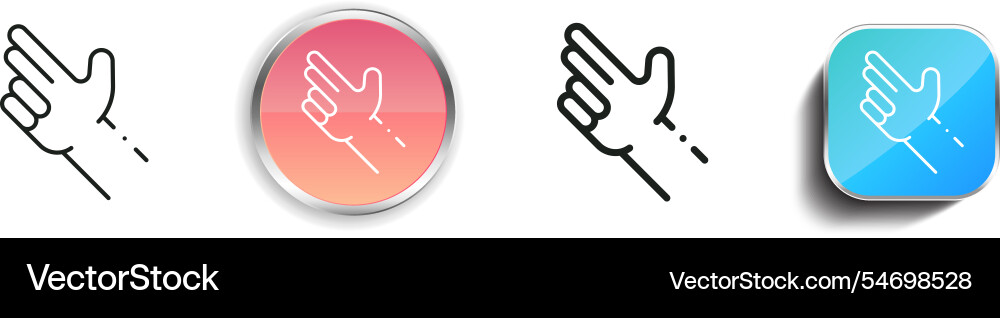 Hand icon thin linear regular and button style Hand icon thin linear regular and button style vector image