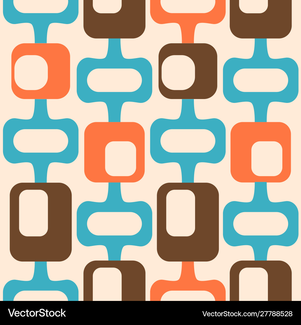 Mid century style seamless pattern Royalty Free Vector Image