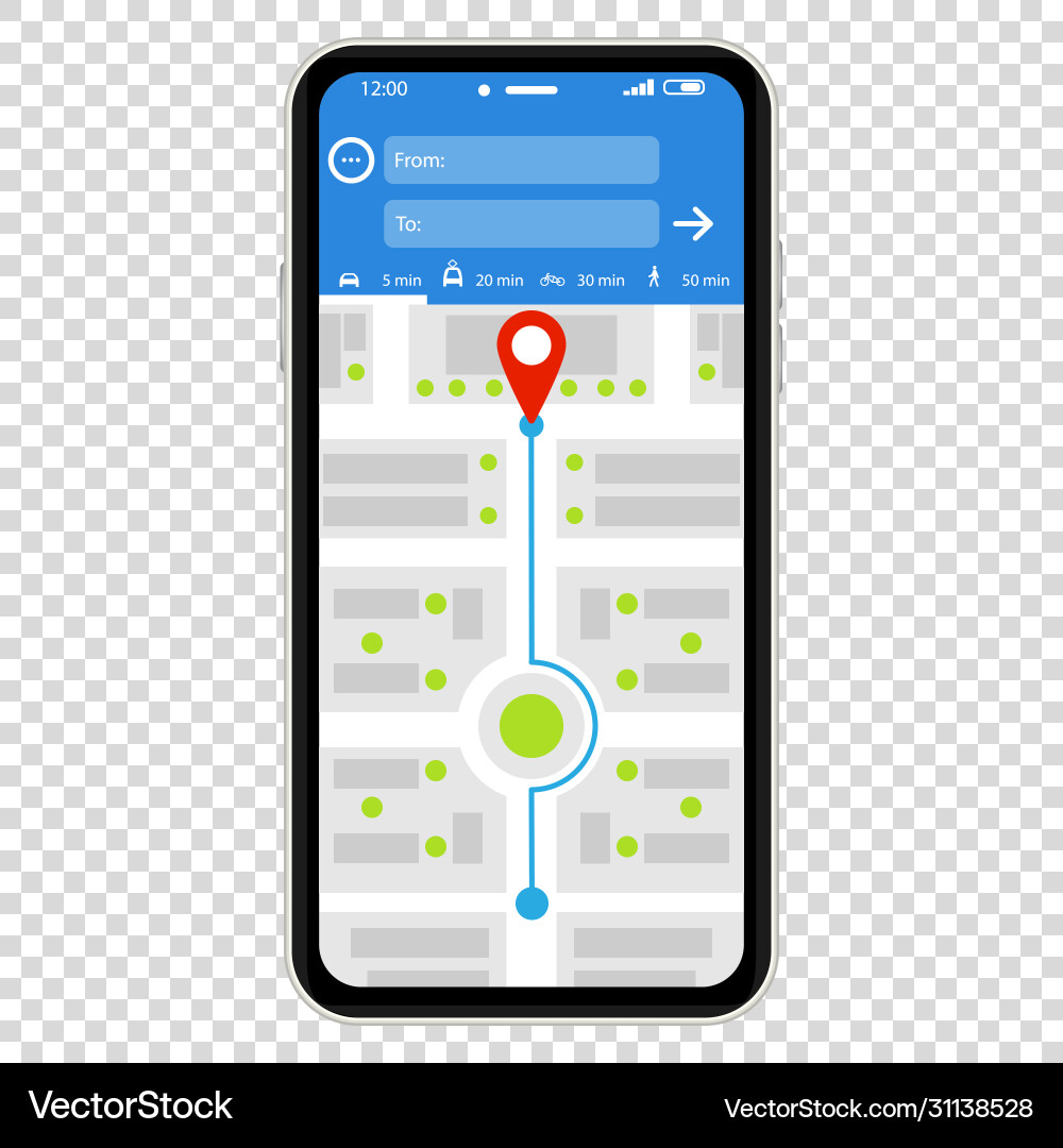 Mockup with gps navigation phone map mobile Vector Image