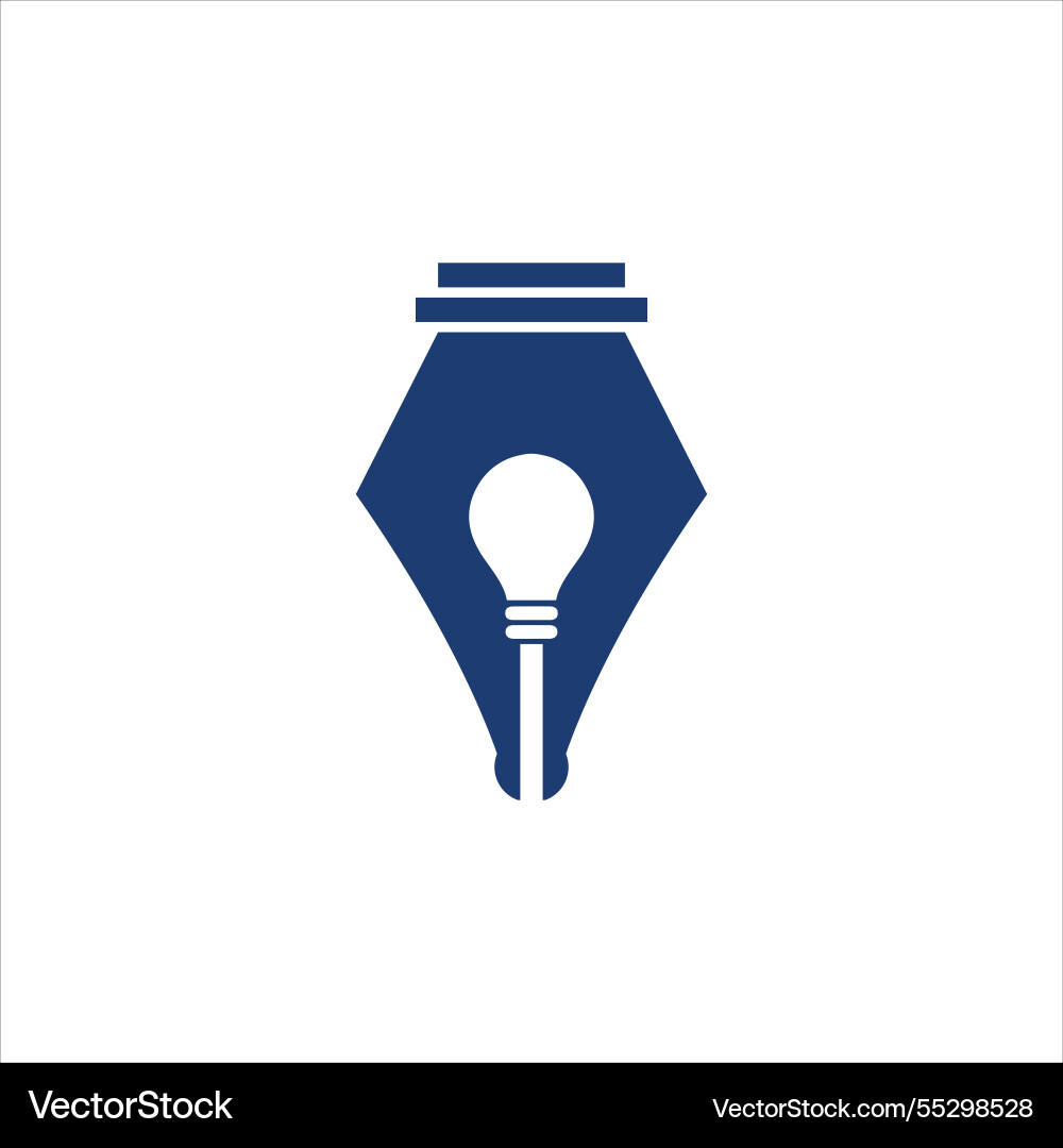Pen nib and light bulb Vector Image
