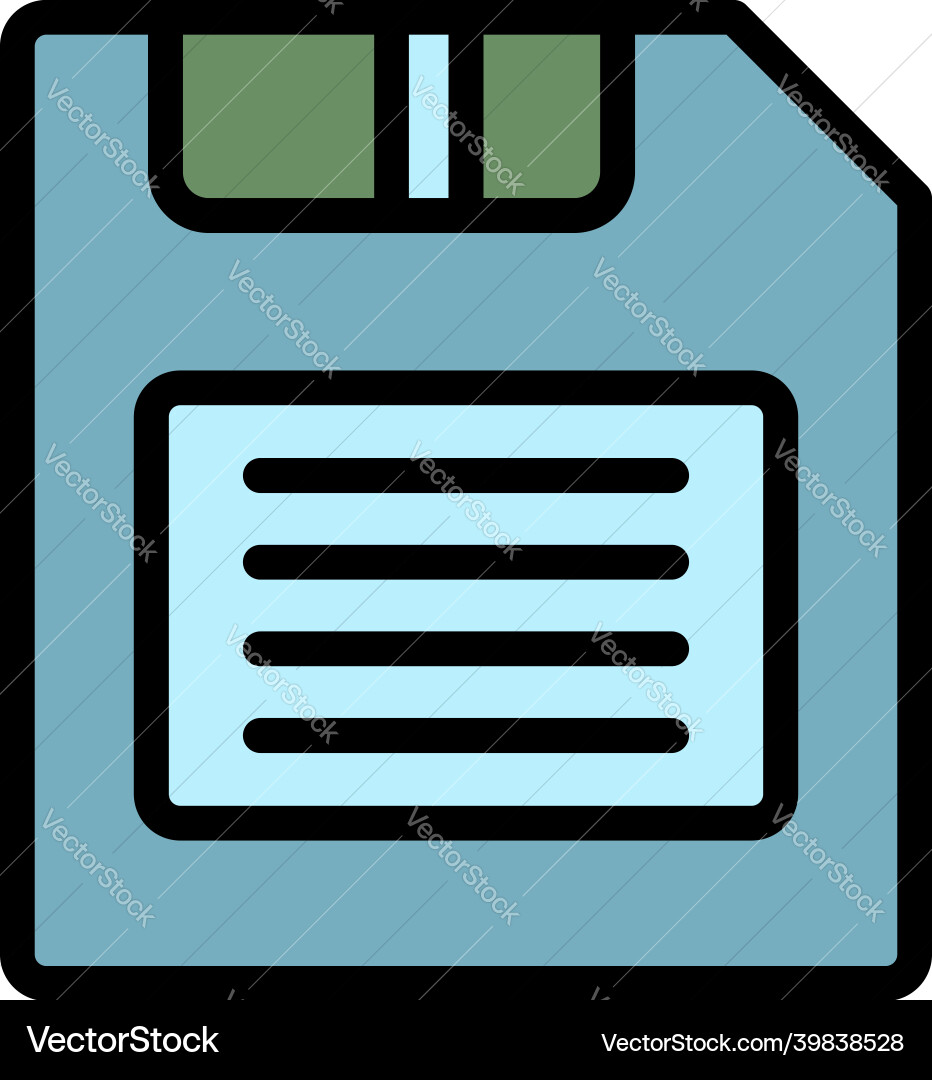 Save file editor icon color outline Save file editor icon color outline vector image