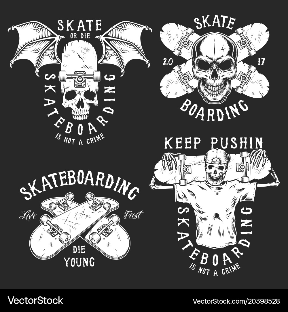Set of skateboarding emblems Vector Image