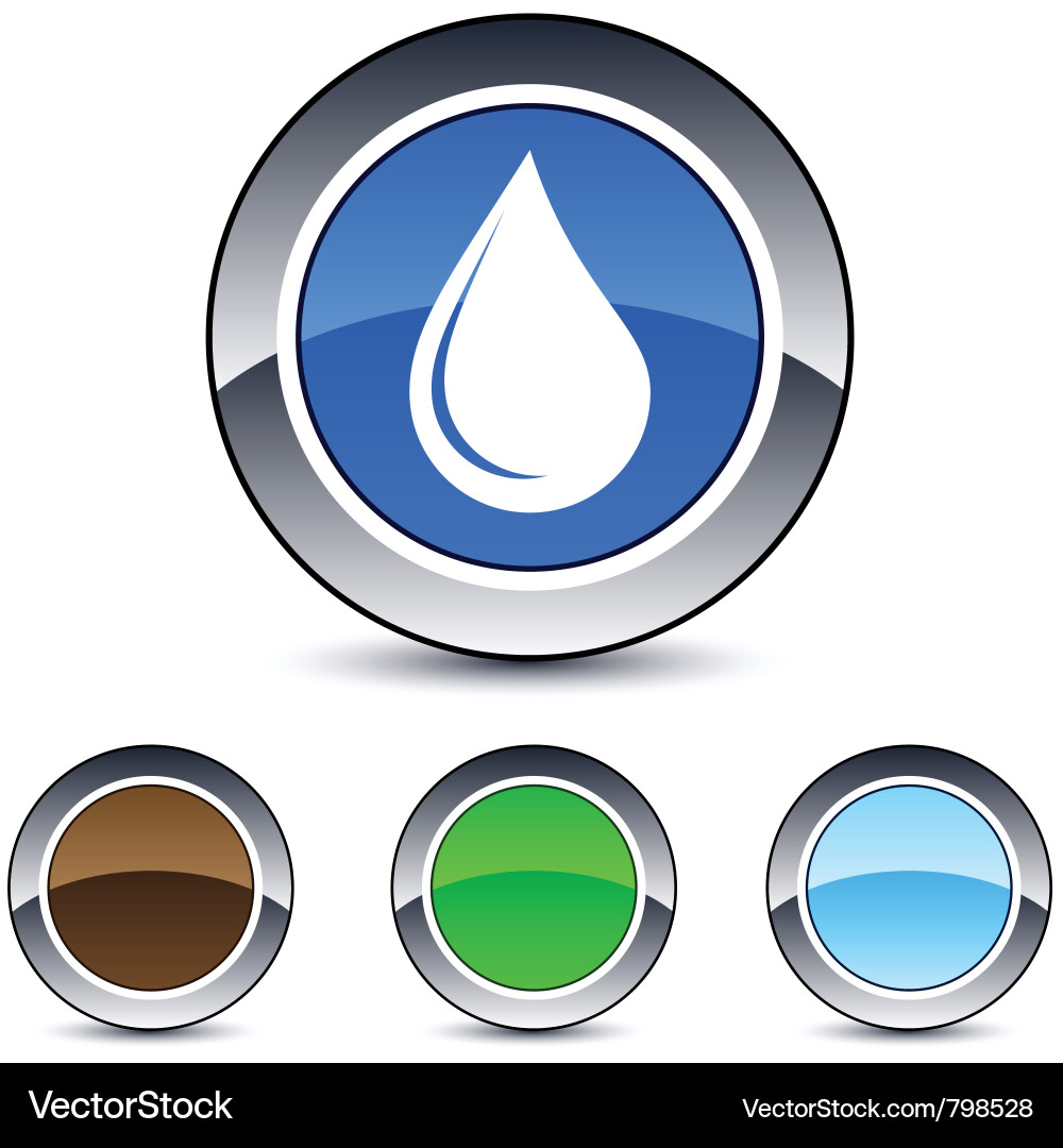 Wasser Drop Button Set Vektorbild