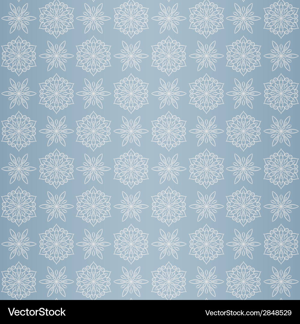 Christmas seamless pattern with snowflake blue Vector Image