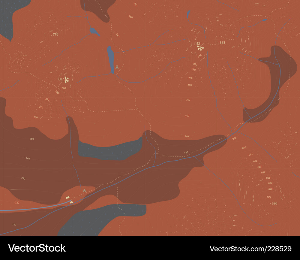 Mountain Terrain Map Vector Image