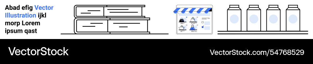 Stack of books storefront chart and row milk Stack of books storefront chart and row milk Vector Image
